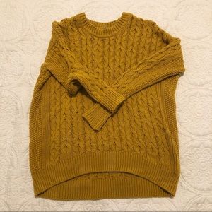Mustard Cable Knit Sweater
